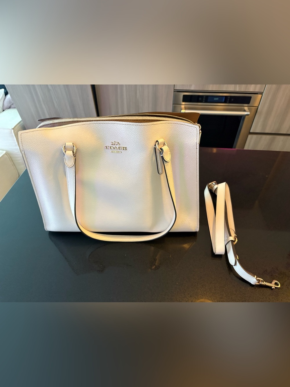 Coach Cream Leather Tote Bag